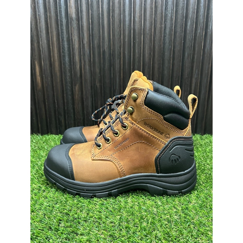Size 7 -Wolverine Men's Carlsbad Cap Waterproof 6" Steel Toe TAN BRONZER W241186